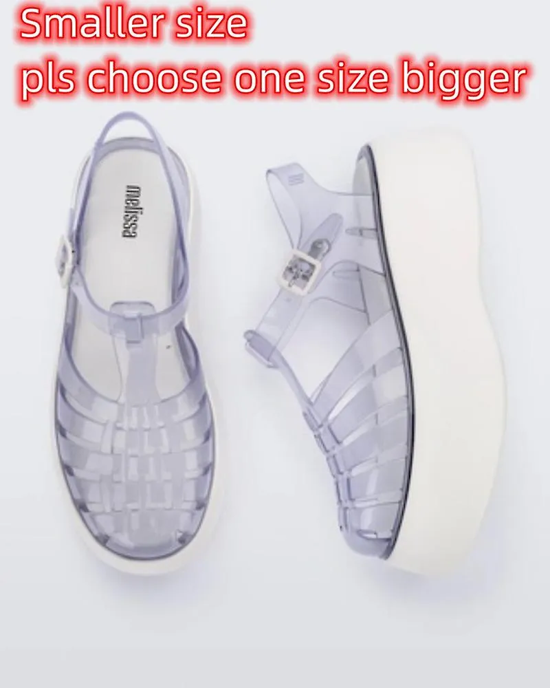 2023 Summer Ladies Thick Sole Sandals Adult's Platform Roma Jelly Shoes Fashion Adult Woven Beach Sandals SM133