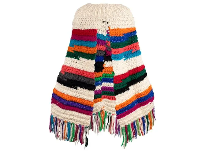 Autre Marque Poncho de punto con flecos Collection Privée 
