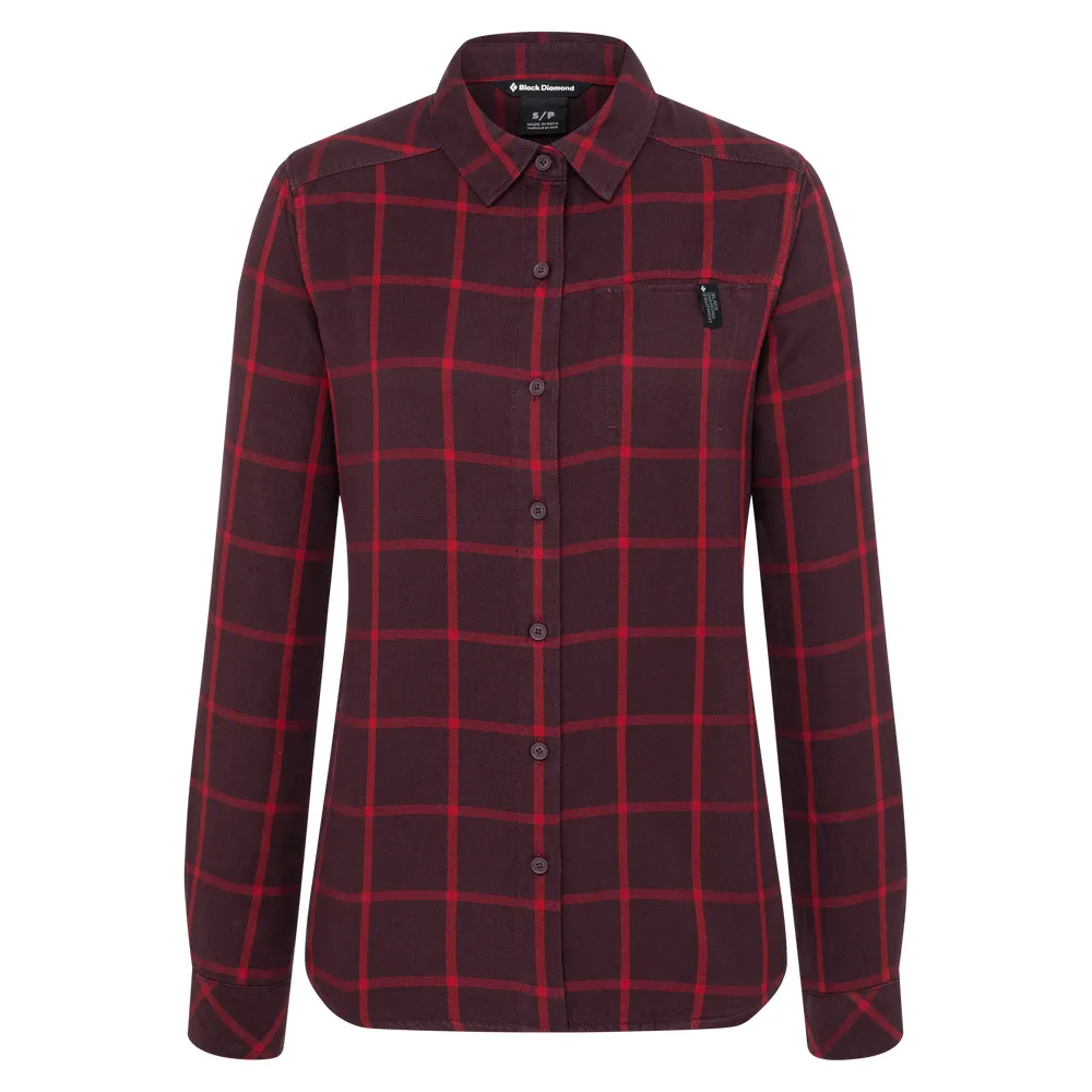BD SERENITY LS FLANNEL SHIRT  WOMEN'S BORDEAUXVERMILION PLAID