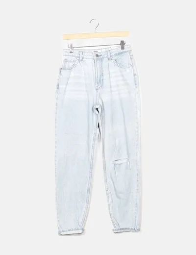 Bershka Jeans denim azul momfit