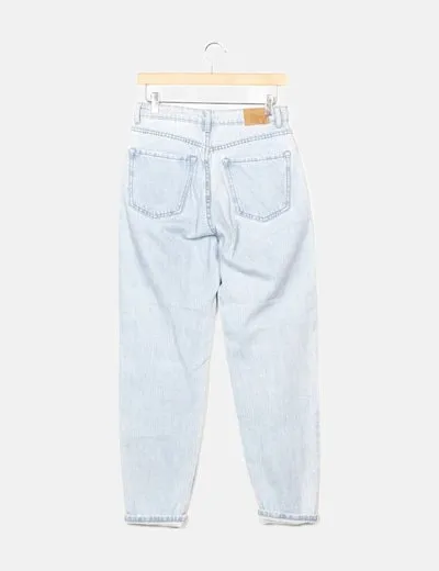 Bershka Jeans denim azul momfit