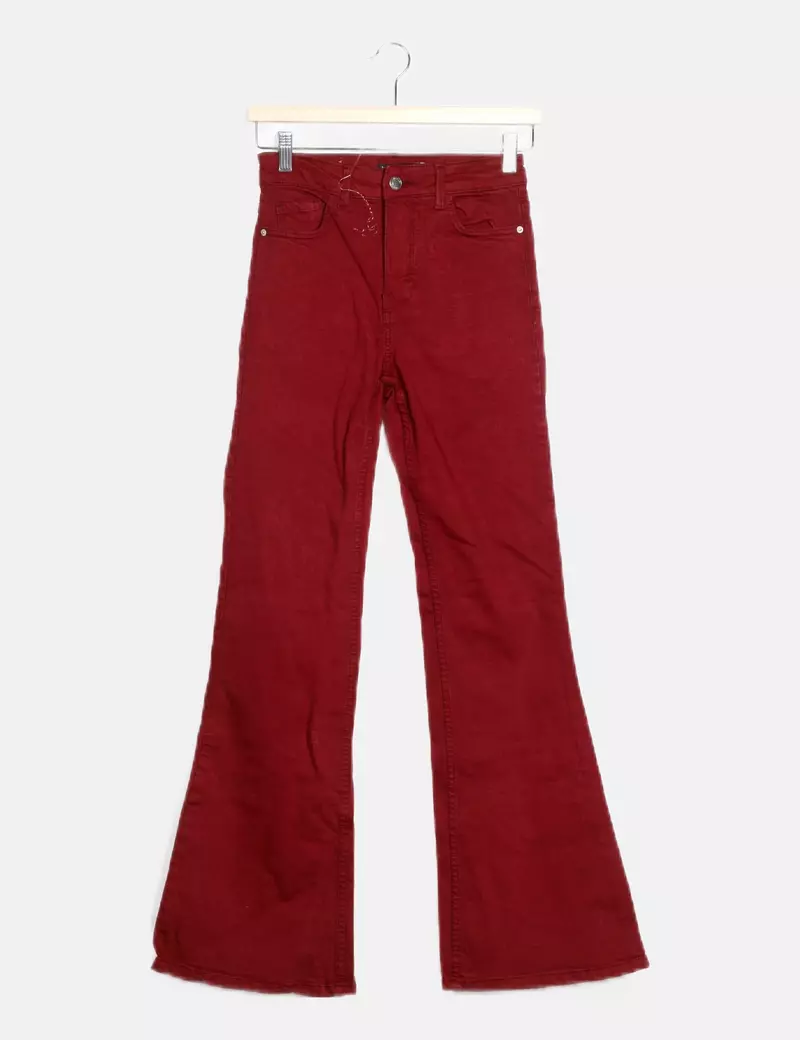 Bershka Jeans denim flare granate