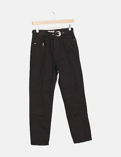Bershka Jeans denim negro boyfriend