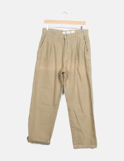 Bershka Jeans wide leg marrón