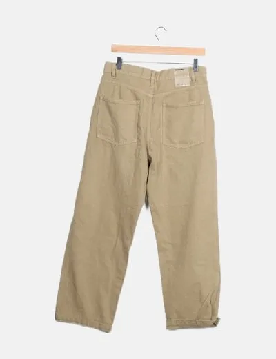 Bershka Jeans wide leg marrón