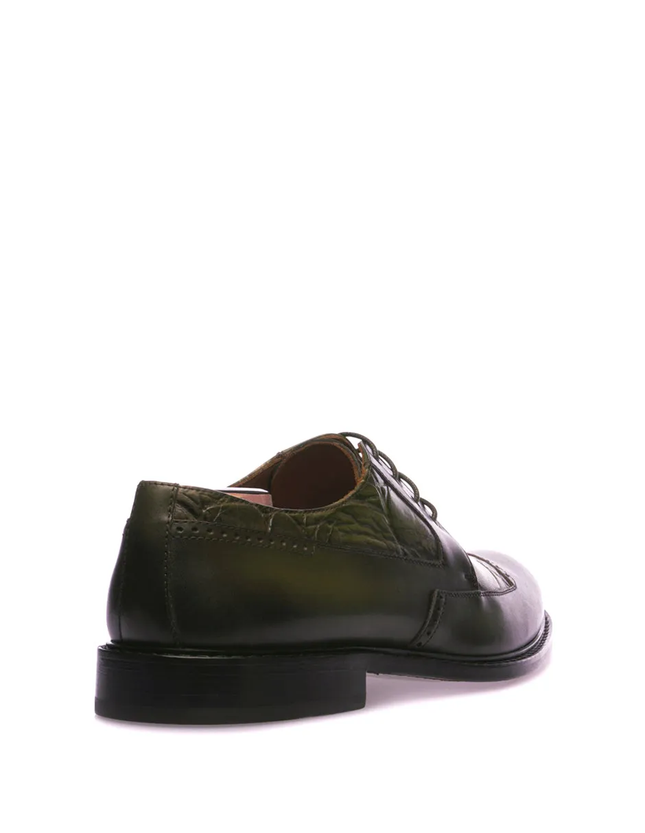 Blucher en Piel con Grabado tipo Piel Exótica