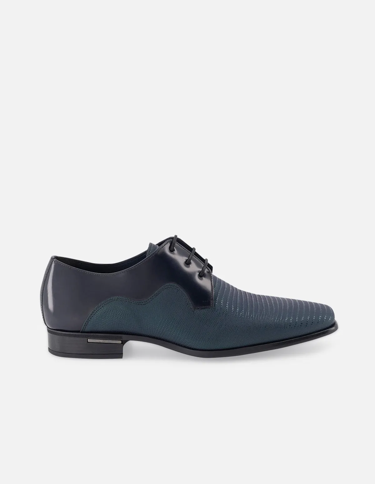 Blucher en piel florantik y gomato grabado color tornasol y suela de goma para hombre