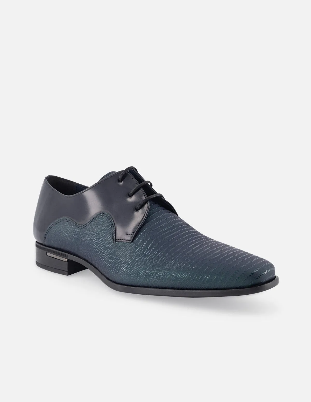 Blucher en piel florantik y gomato grabado color tornasol y suela de goma para hombre