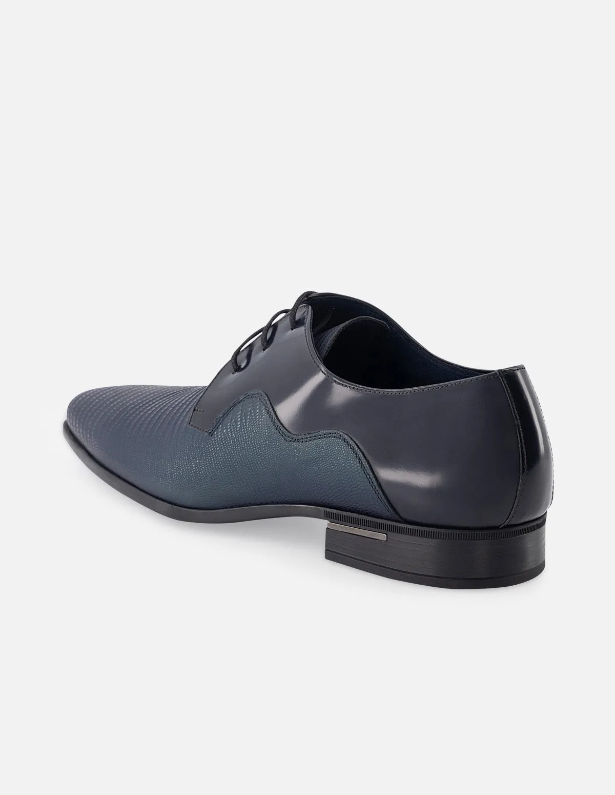 Blucher en piel florantik y gomato grabado color tornasol y suela de goma para hombre