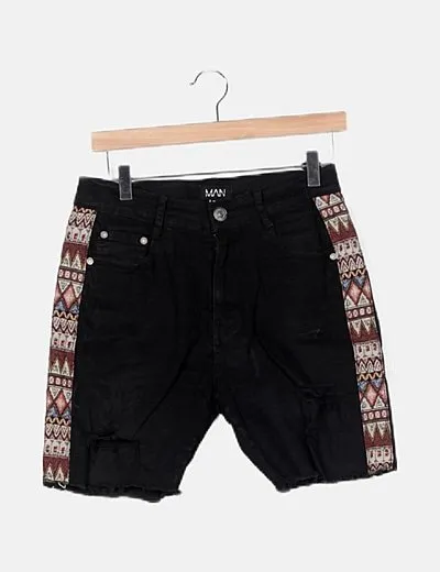 Boohoo Bermuda denim banda étnica