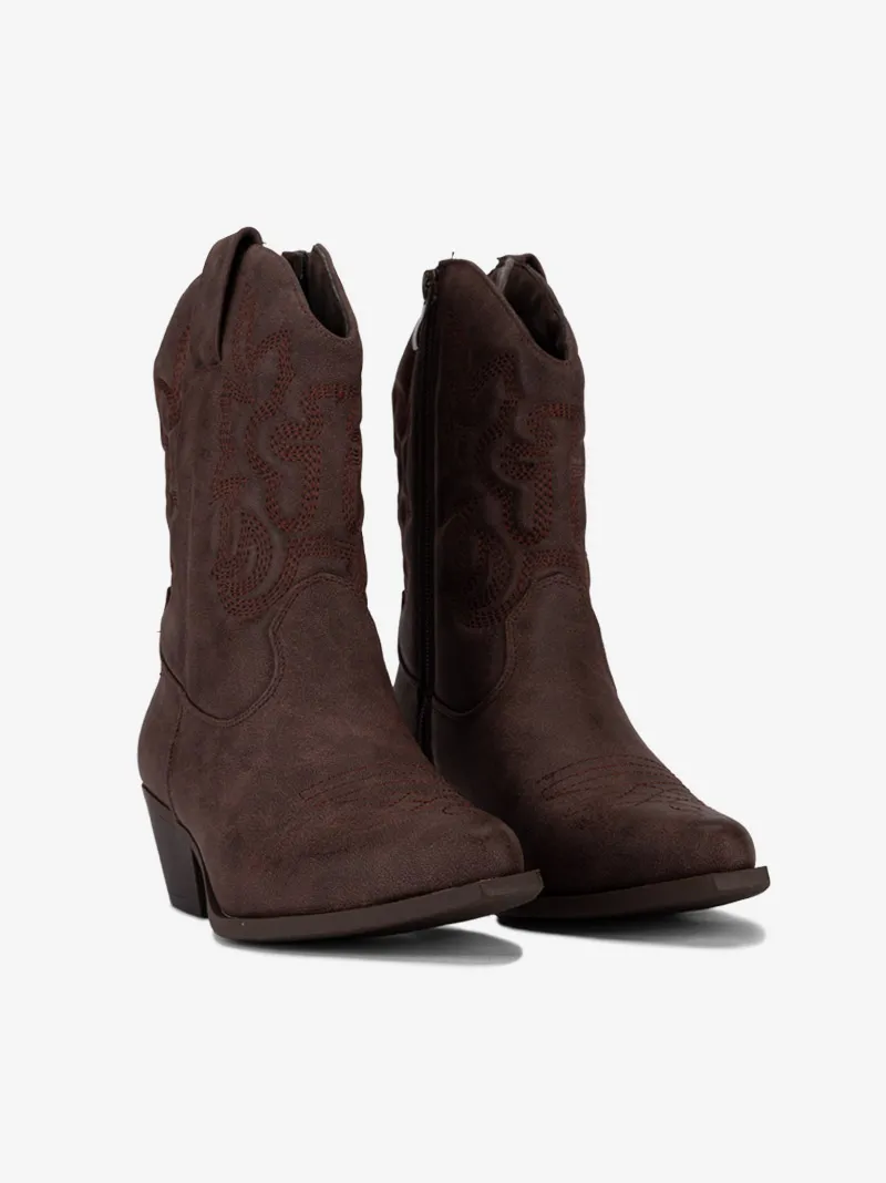BOTIM DE TACÃO ESTILO TEXANA ACOLCHOADA