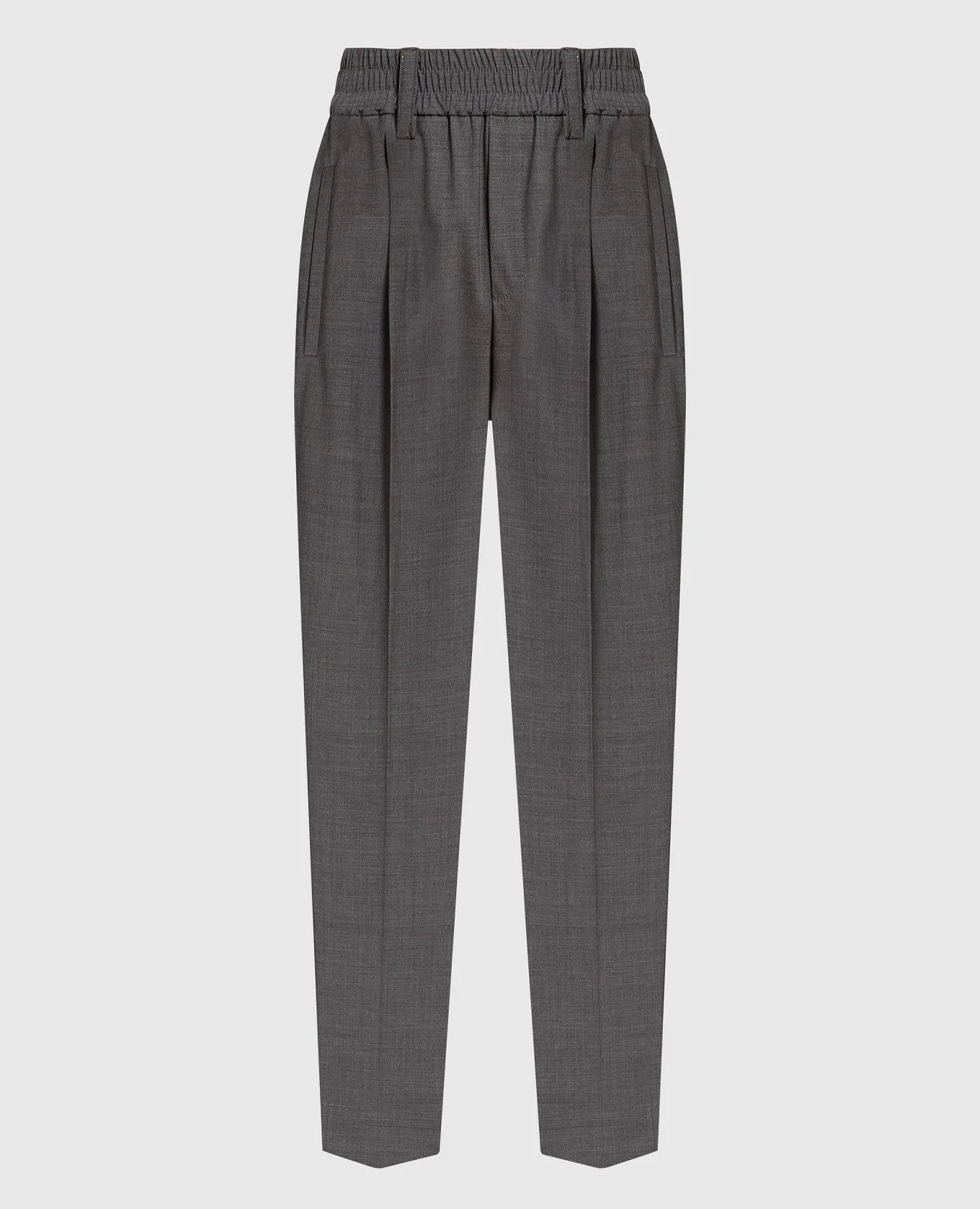 Brunello Cucinelli Gray pants with monil chain