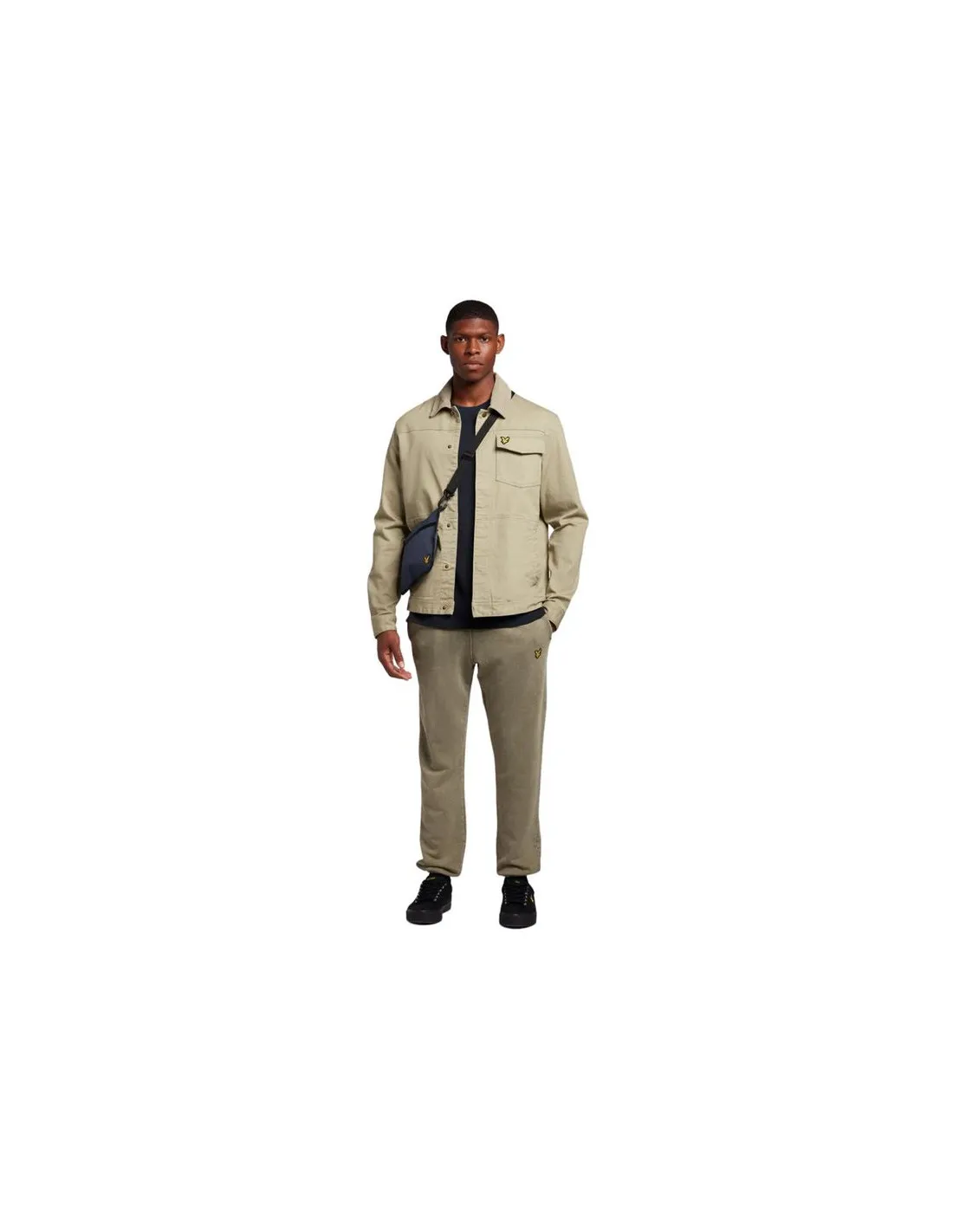 Camisa Lyle & Scott Cord Collar Trucker Beige Hombre