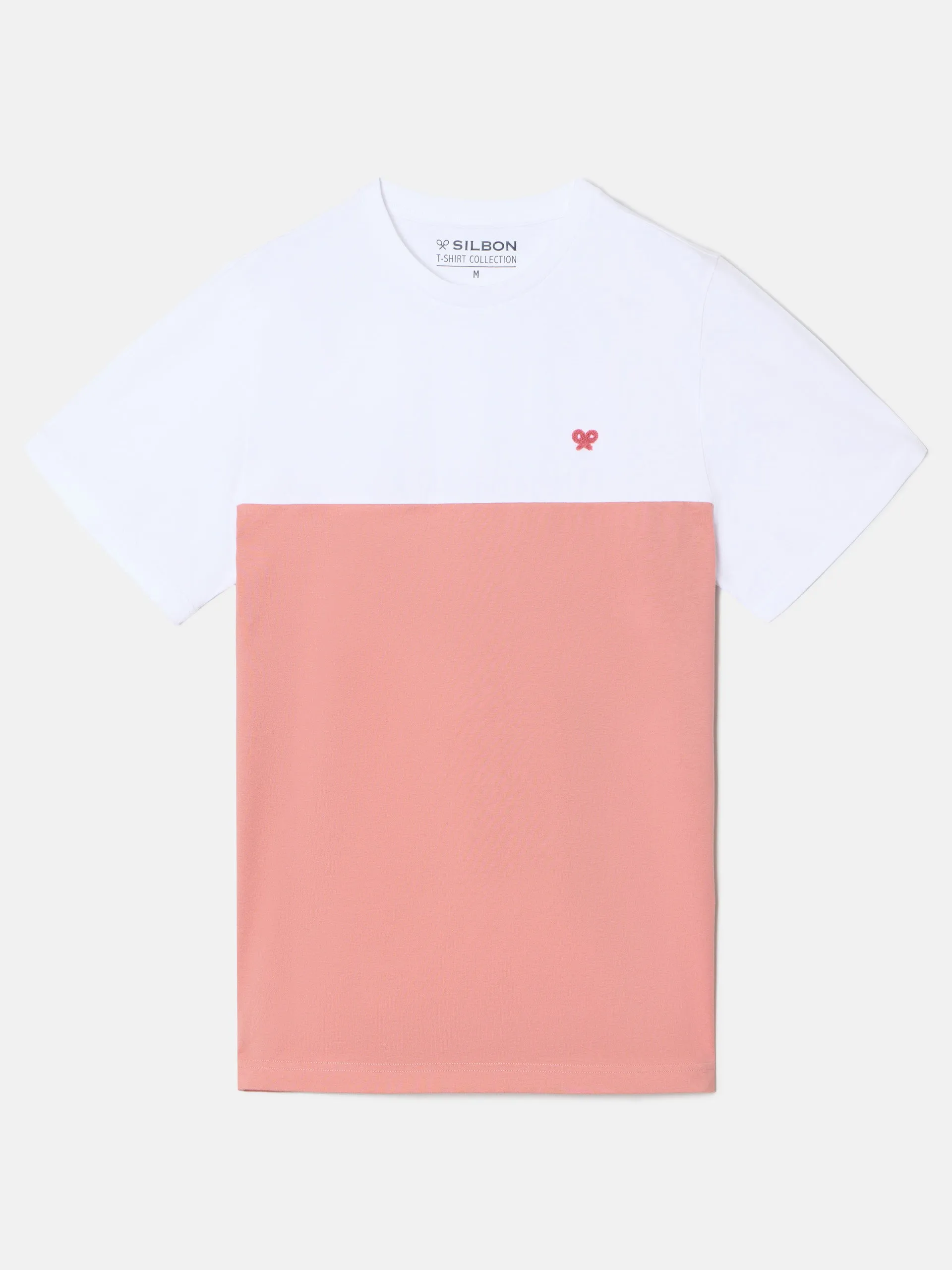 Camiseta bicolor coral blanca