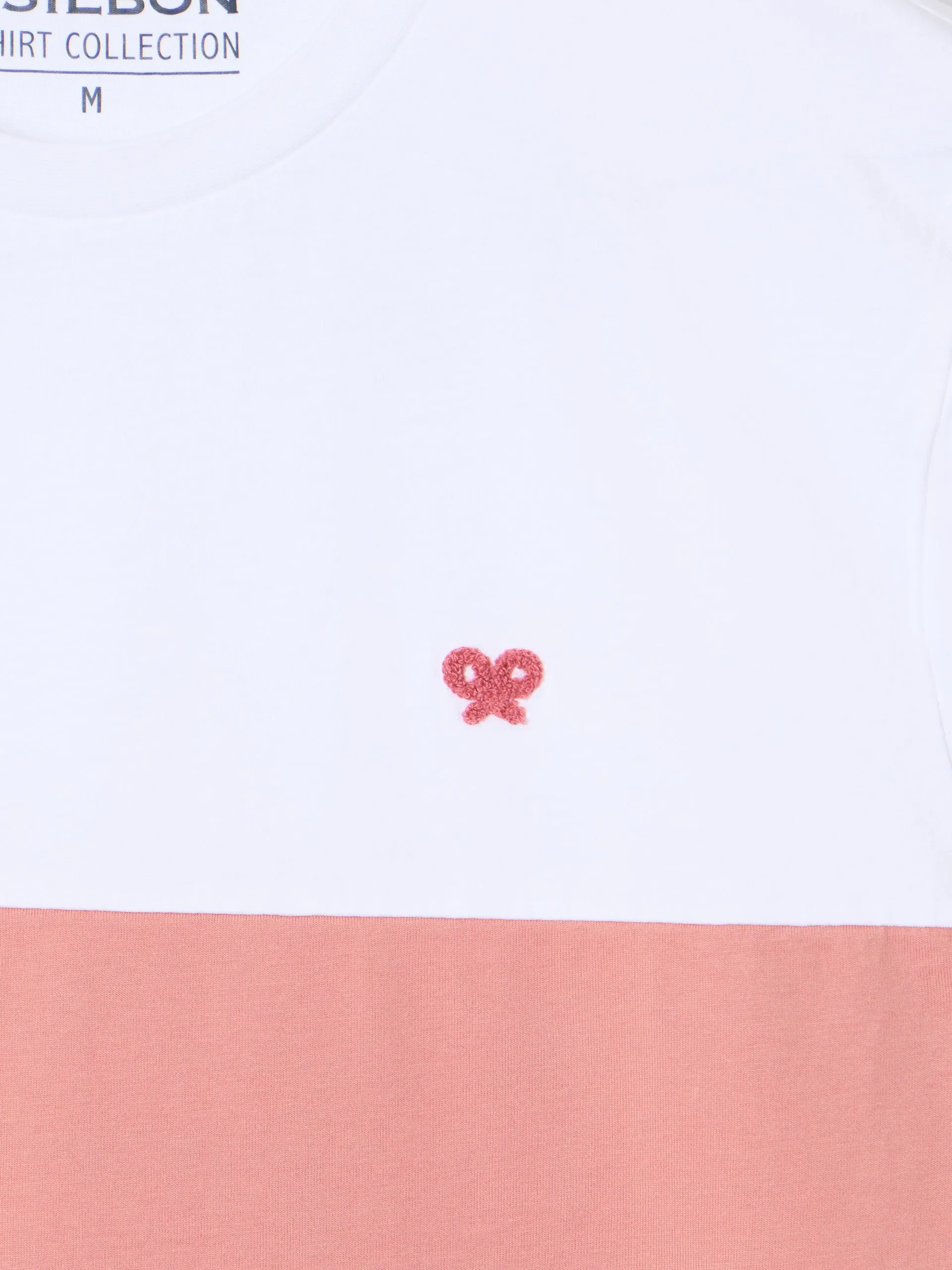 Camiseta bicolor coral blanca