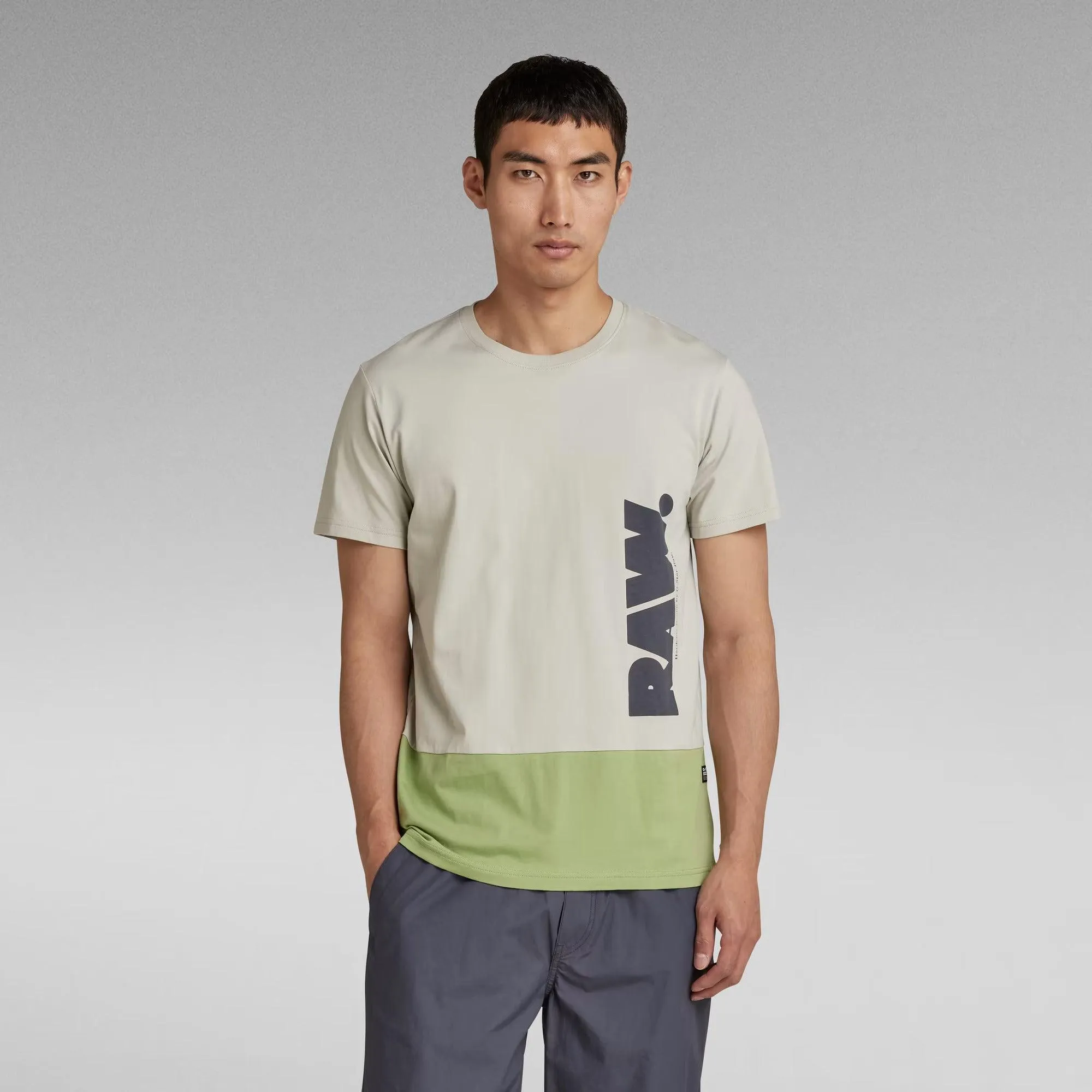 Camiseta Color Block Raw Mineral Gray