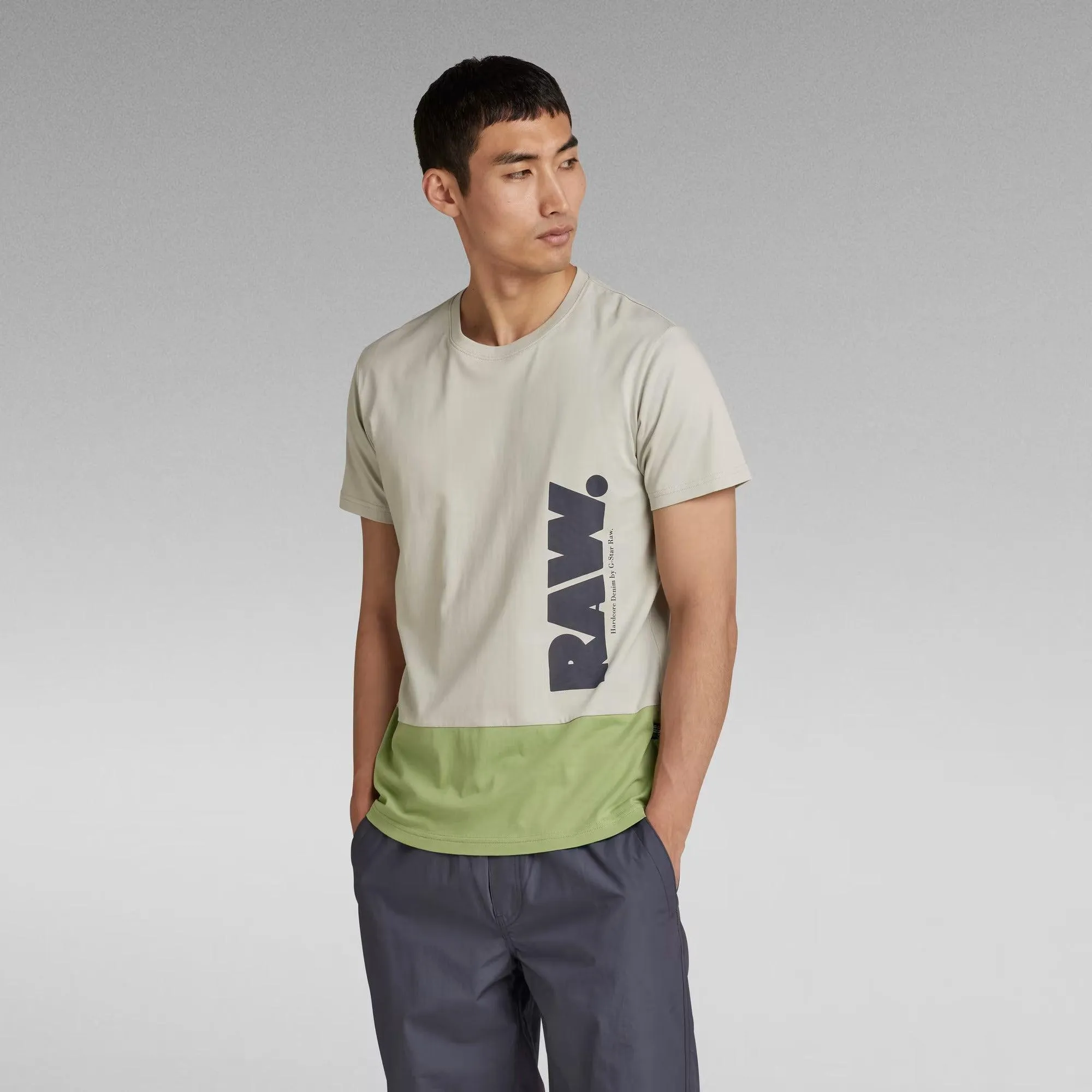 Camiseta Color Block Raw Mineral Gray