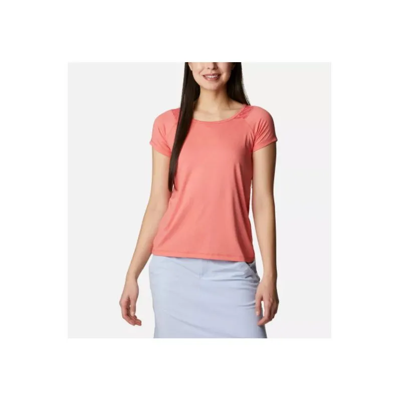 Camiseta Columbia Peak To Point (Bold Orange Heather) Mujer