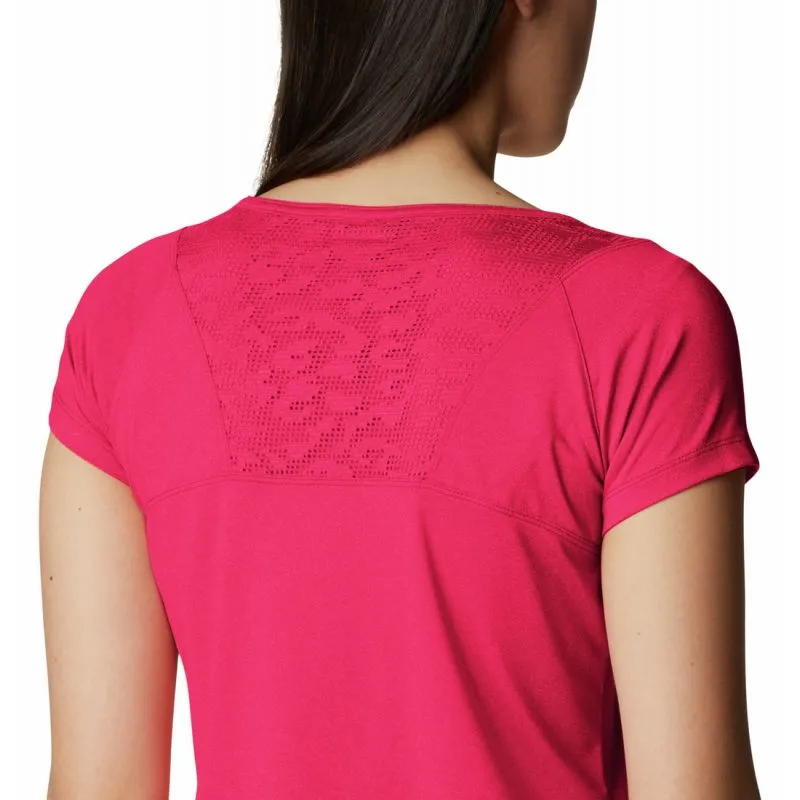Camiseta Columbia Peak To Point™ II Ss Tee (Red Hibiscus Heather) Mujer