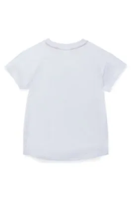 Camiseta loose fit para niños de algodón con logo estilo rotulador