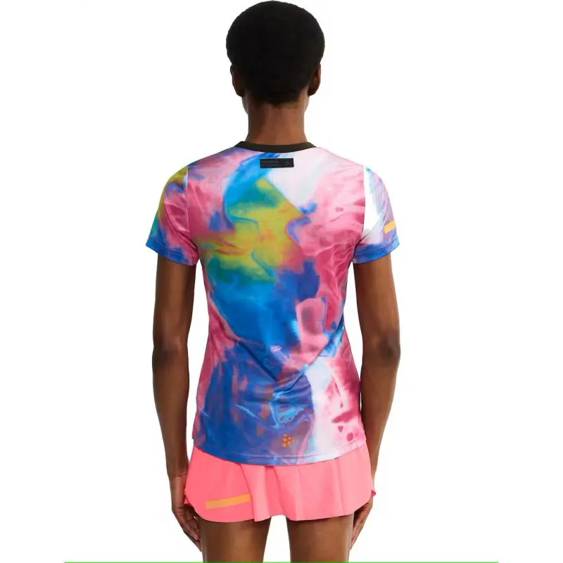 Camiseta running mujer Craft PRO HYPERVENT JAQUARD TEE W (FUCHSIA/MULTI)