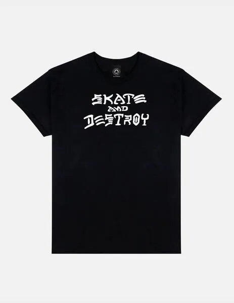 CAMISETA THRASHER  SKATE AND DESTROY  BLACK