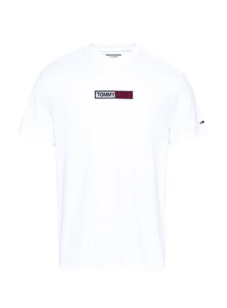 camiseta tommy jeans embroidered blanco