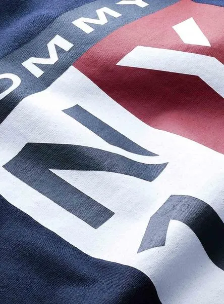 camiseta tommy jeans vertical logo azul 