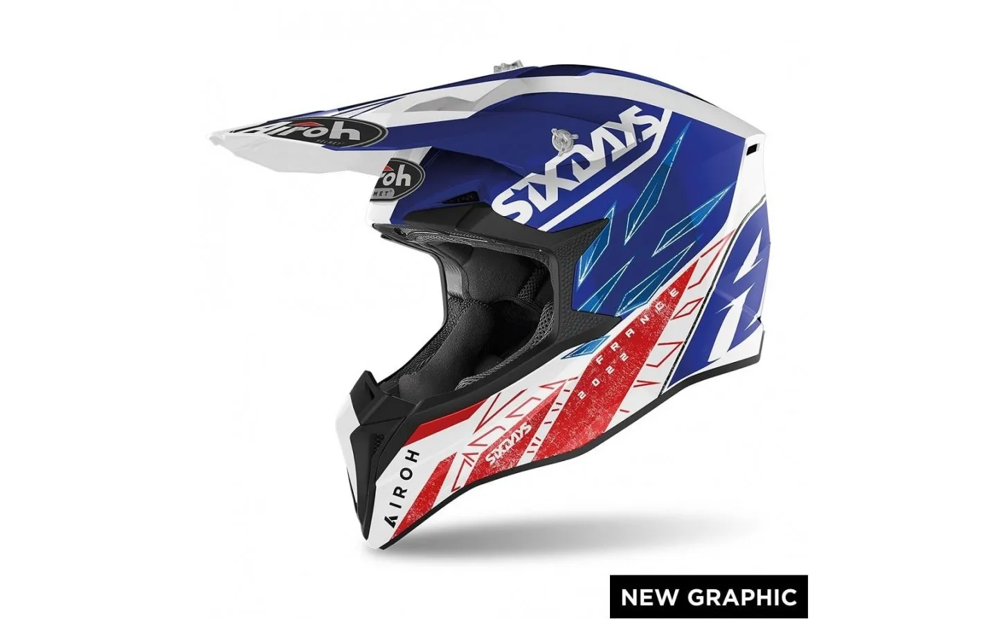 Casco Airoh Wraap Six Days 2022 France Gloss Blanco Azul Rojo |WRSX38|