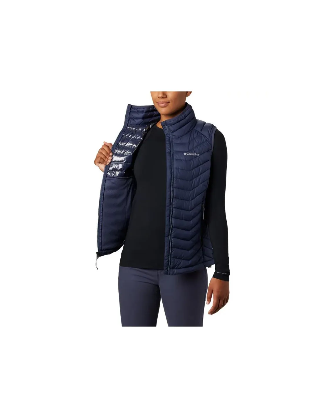 Chaleco de montaña Columbia Powder Lite azul Mujer