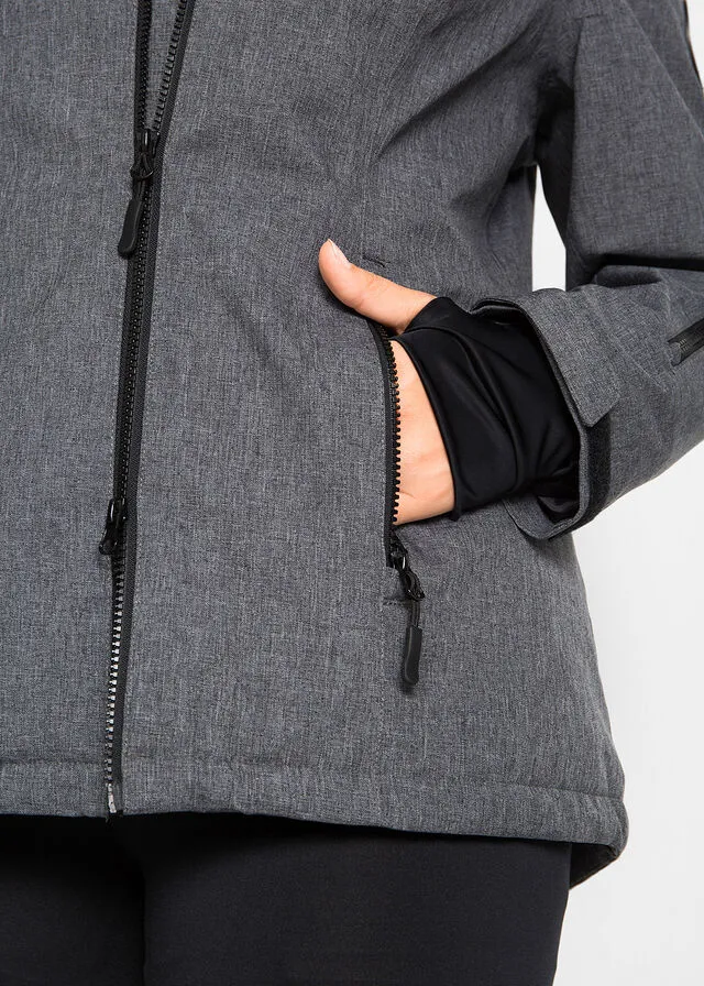 Chaqueta funcional con forro polar pizarra jaspeado