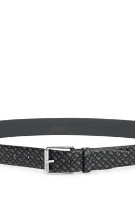 Cinturón de piel italiana con estampado de monograma