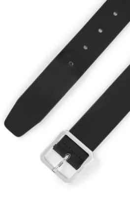 Cinturón de piel italiana con hebilla cuadrada