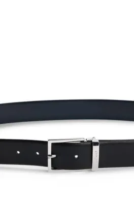 Cinturón reversible de piel italiana con hebilla con logo