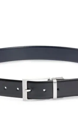 Cinturón reversible de piel italiana con hebilla de la marca