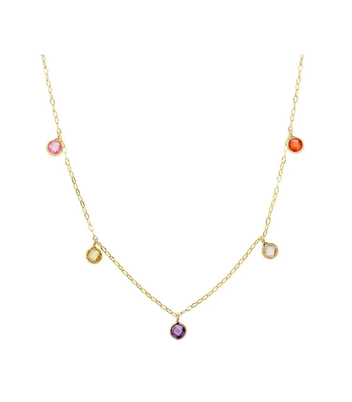 Collier Femme Mix Color Drops Or 18K 45 cm