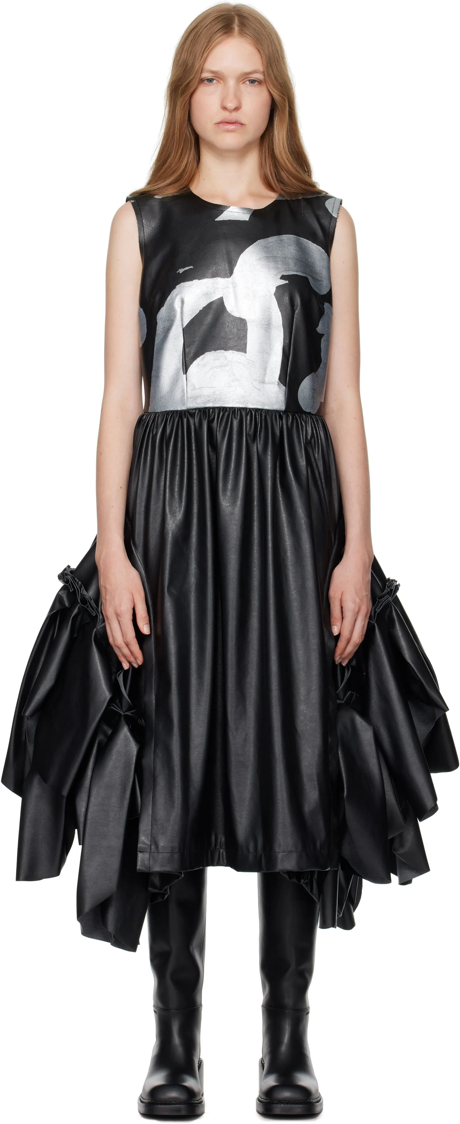 Comme des Garçons Faux Leather Midi Dress