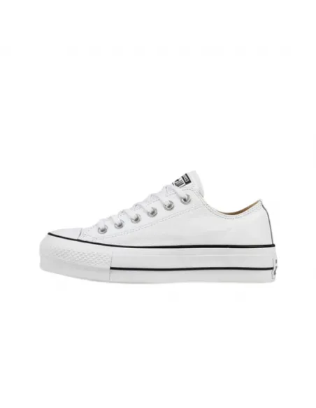 Converse All Star Cuero Plataforma Bajas Blancas
