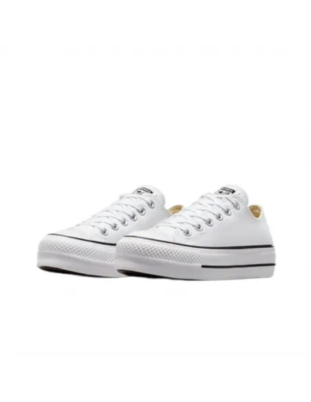Converse All Star Cuero Plataforma Bajas Blancas