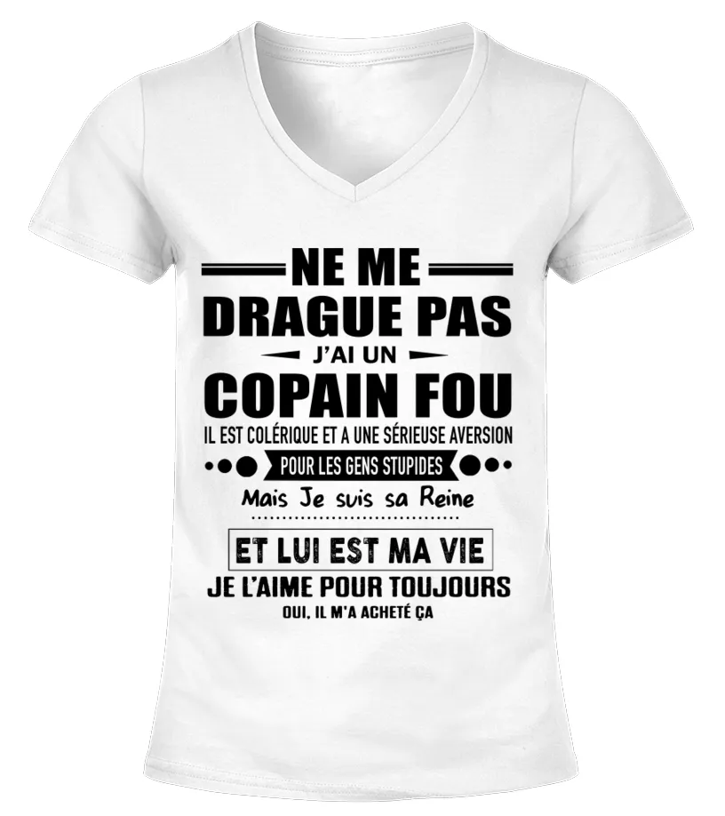 copain fou Camiseta cuello pico Mujer