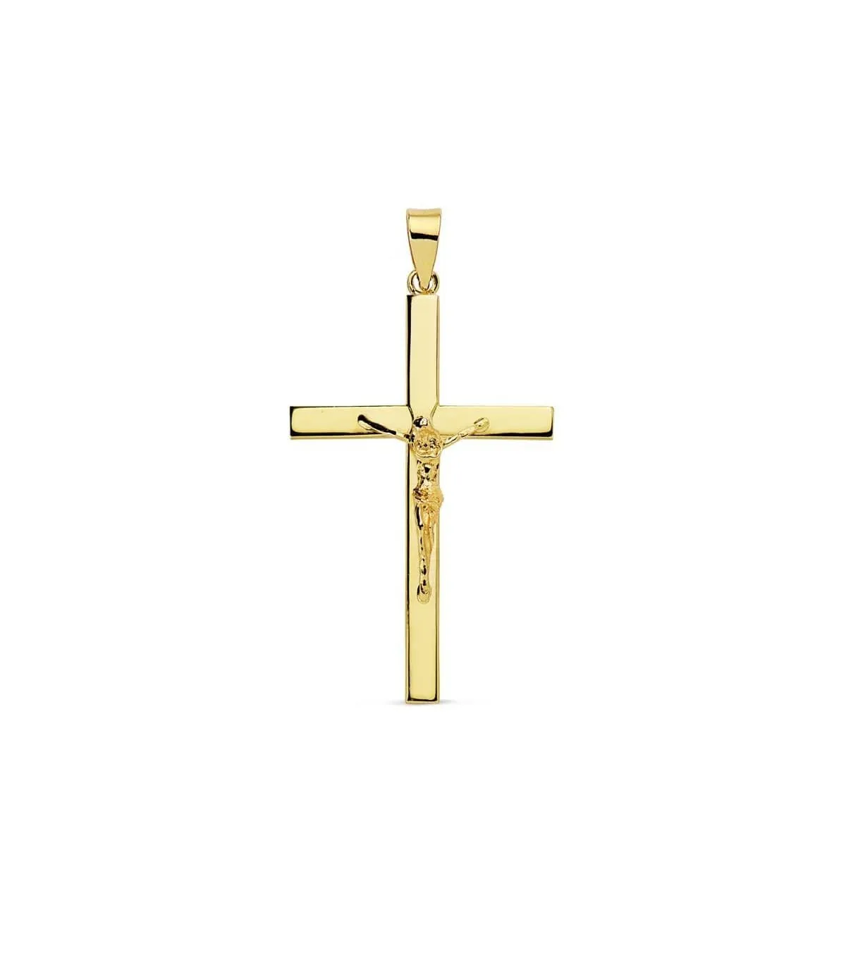 Croix Christ plate 18 K 35mm