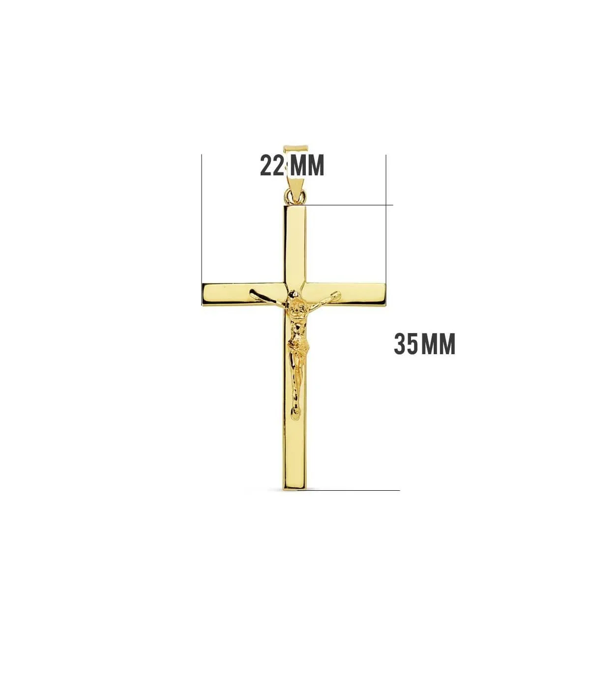 Croix Christ plate 18 K 35mm