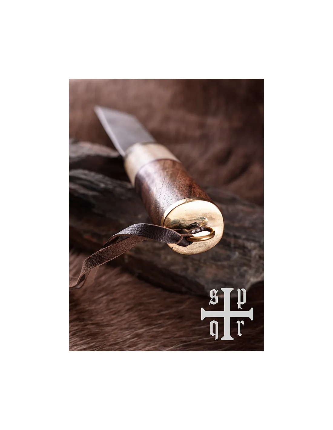 Cuchillo Six vikingo en madera de hueso