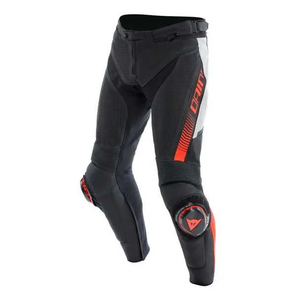 Dainese Super Speed Perforated Pants Black White Red Fluo 