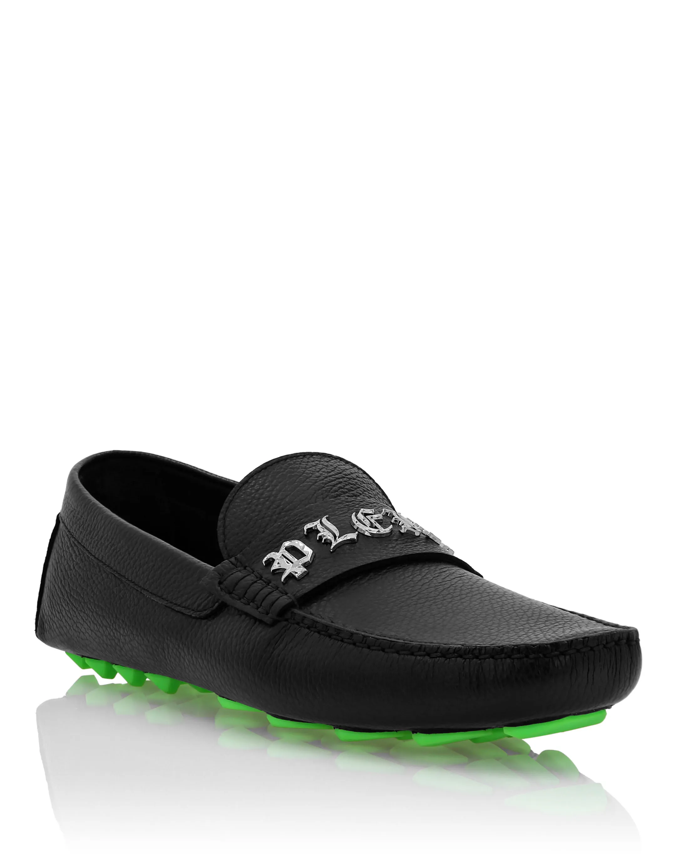 Deer Printed Leather Drivers Shoes