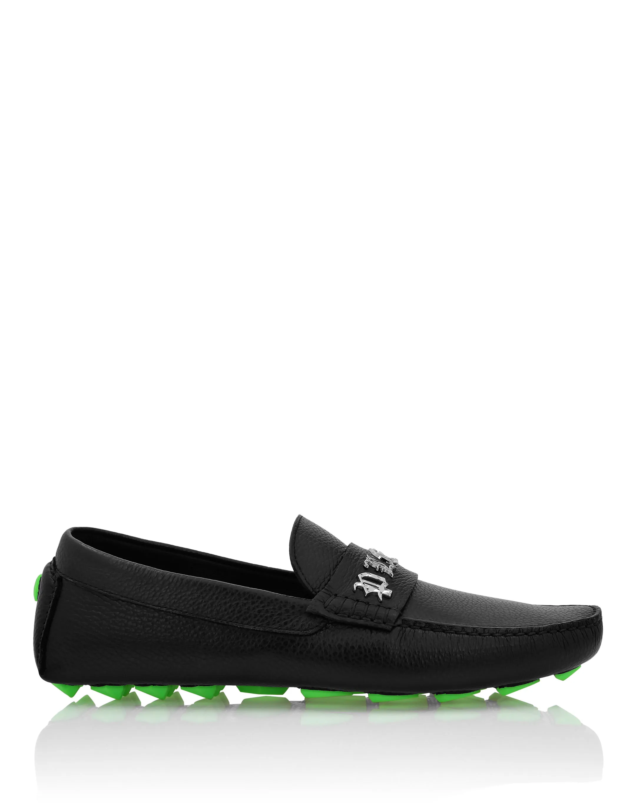 Deer Printed Leather Drivers Shoes