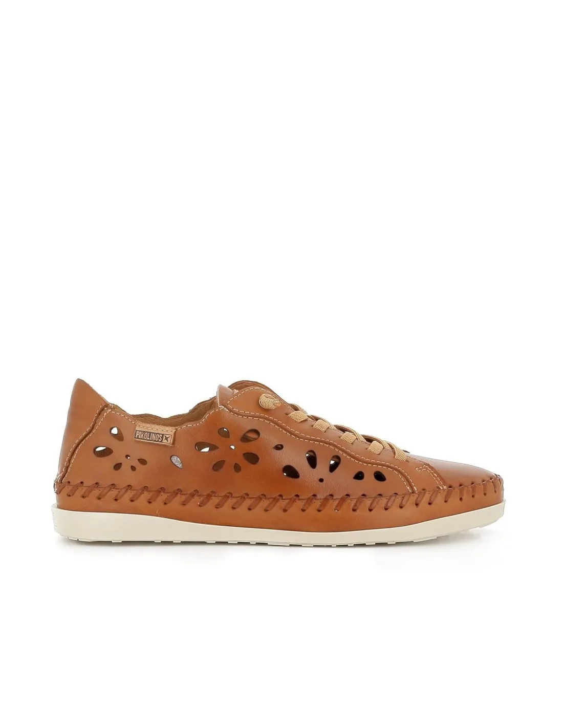 Deportiva casual piel troquelada brandy mujer Pikolinos