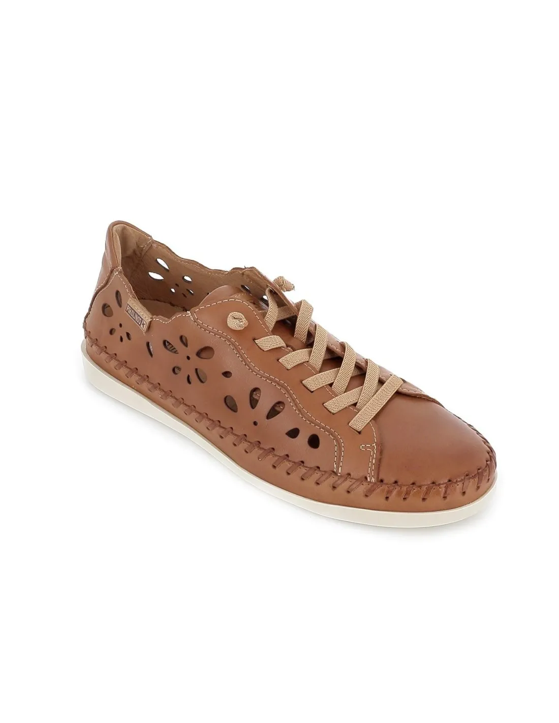 Deportiva casual piel troquelada brandy mujer Pikolinos
