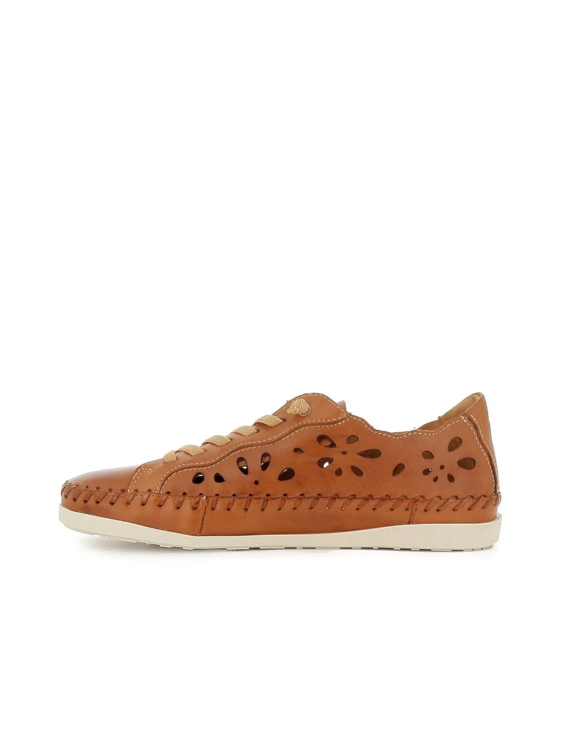 Deportiva casual piel troquelada brandy mujer Pikolinos