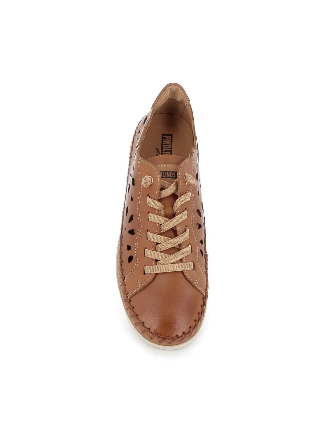 Deportiva casual piel troquelada brandy mujer Pikolinos